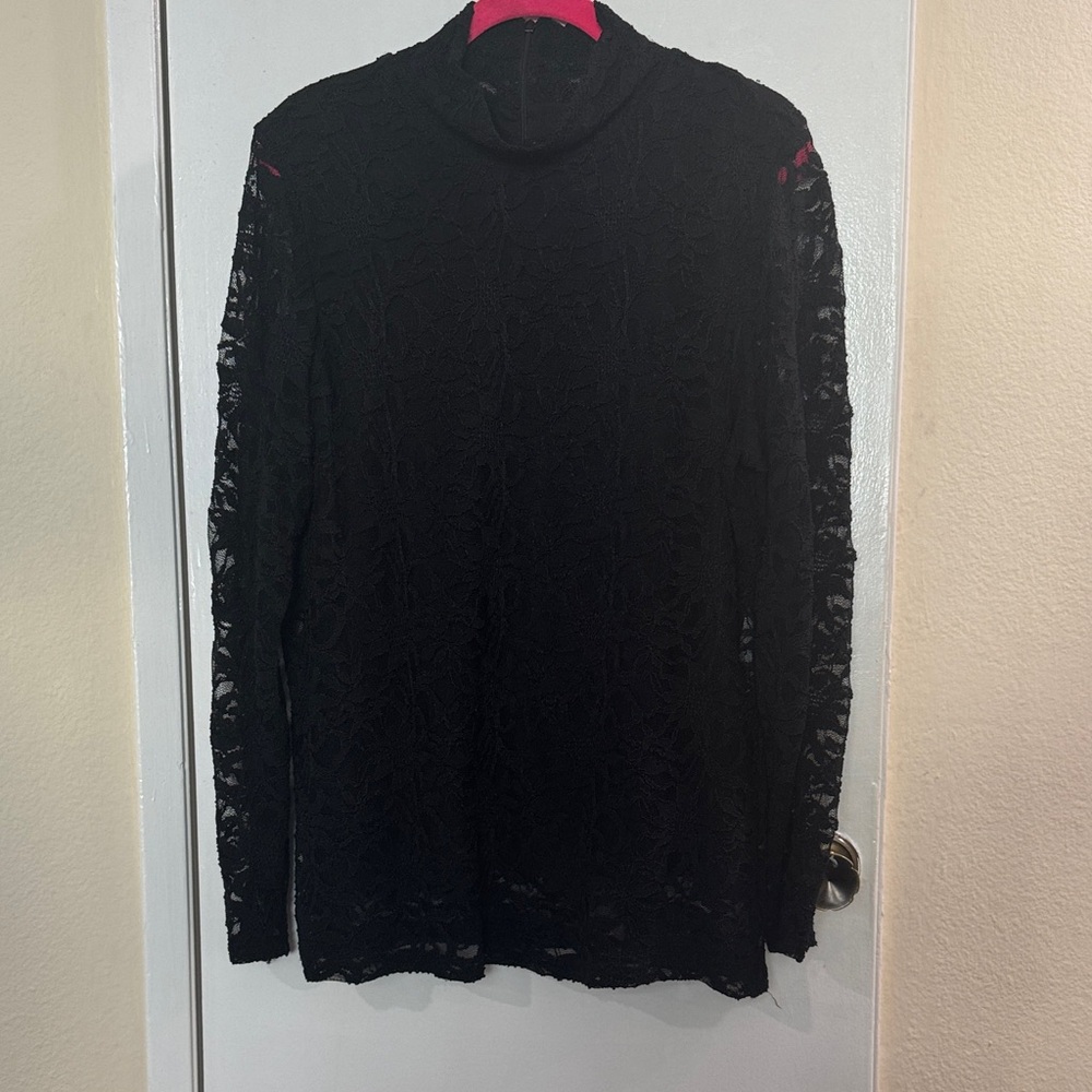 Chico's Elegant Black Lace Blouse